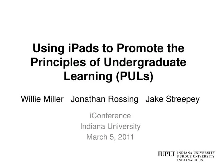 using ipads to promote the principles of undergraduate learning puls