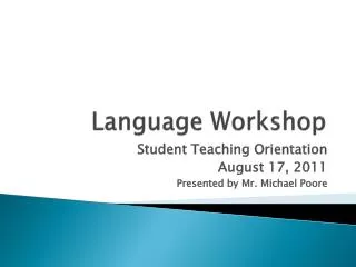Language Workshop