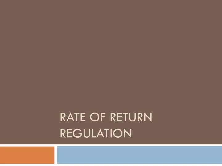 rate of return regulation