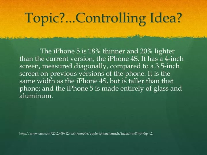 topic controlling idea