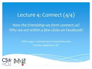 Lecture 4: Connect (4/4)