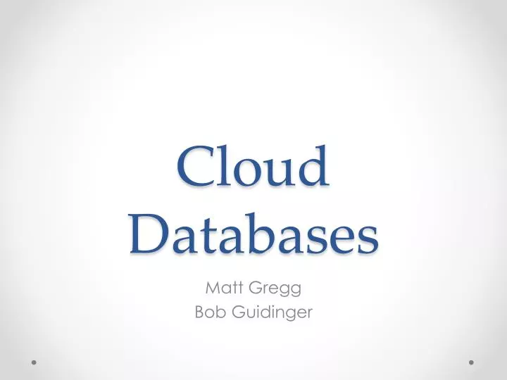cloud databases