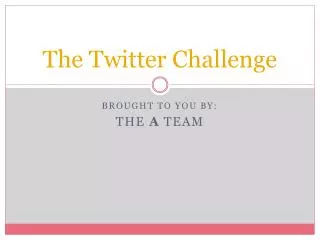 The Twitter Challenge