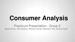 Consumer Analysis