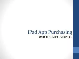 iPad App Purchasing
