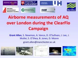 Airborne measurements of AQ over London during the ClearFlo Campaign