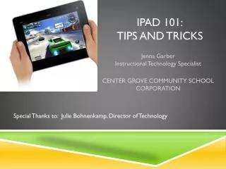iPad 101 : tips and tricks