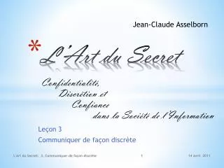 l art du secret