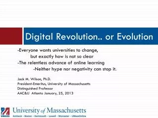 Digital Revolution.. or Evolution