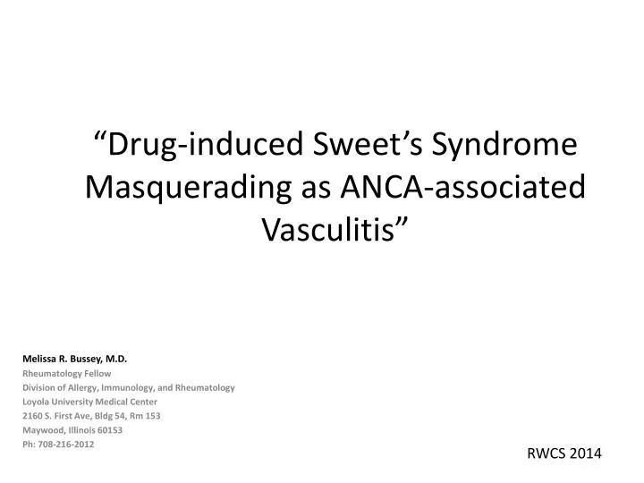 drug induced sweet s syndrome masquerading as anca associated vasculitis