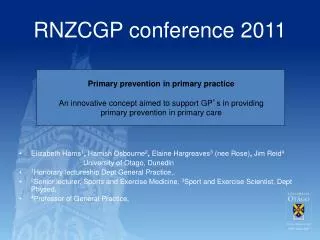 RNZCGP conference 2011