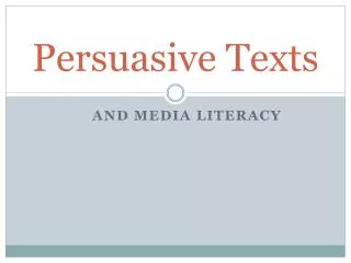 Persuasive Texts
