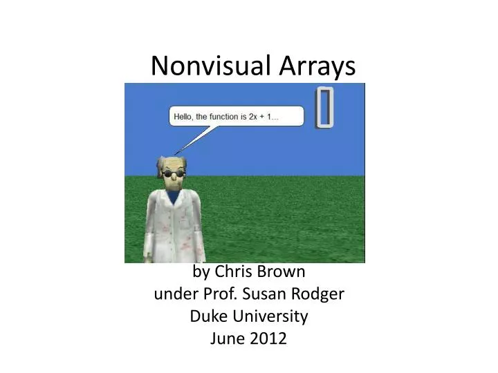 nonvisual arrays