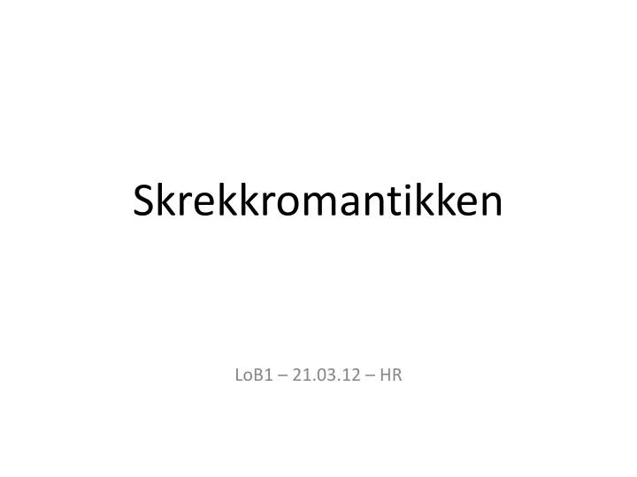 skrekkromantikken