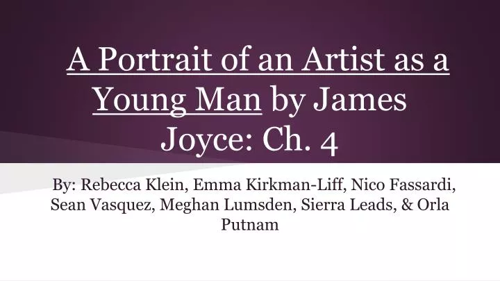 a portrait of an artist as a young man by james joyce ch 4