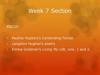 Week 7 Section