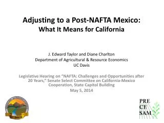 Adjusting to a Post-NAFTA Mexico: What It Means for California