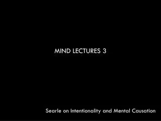 MIND LECTURES 3