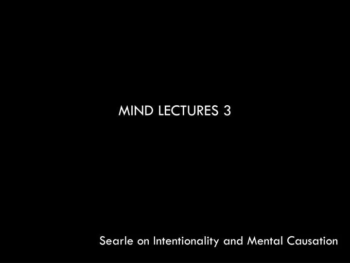 mind lectures 3
