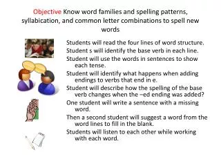 Students will read the four lines of word structure.