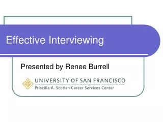 Effective Interviewing