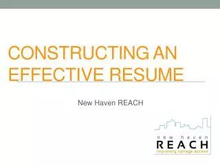 Constructing an Effective Resume