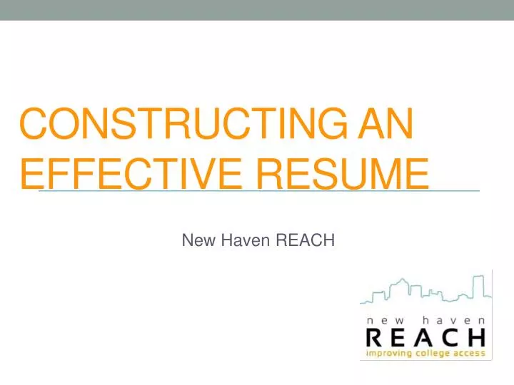constructing an effective resume