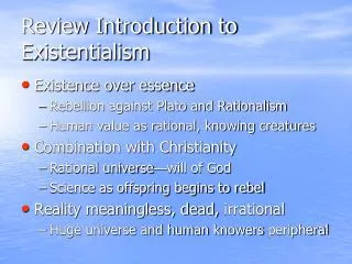 Review Introduction to Existentialism