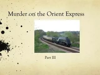 Murder on the Orient Express