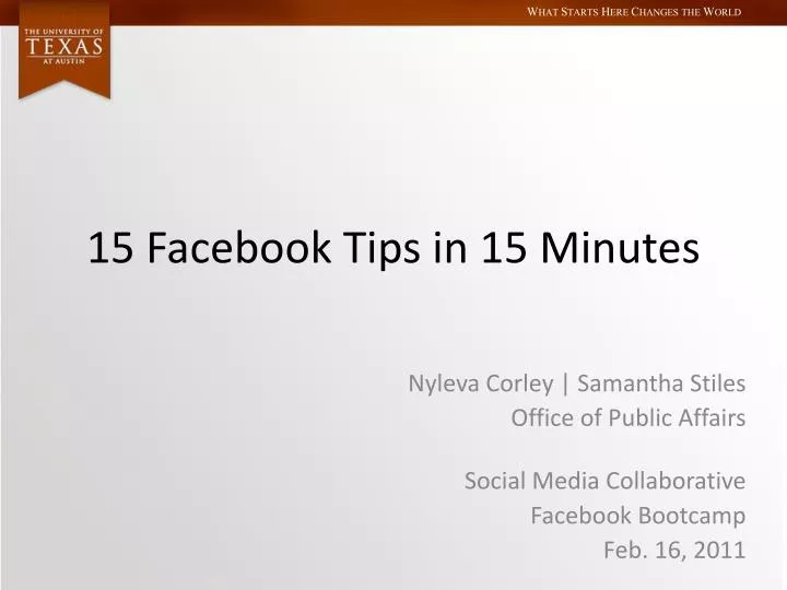 15 facebook tips in 15 minutes