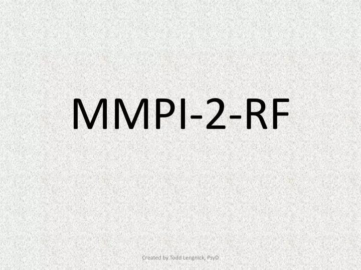 mmpi 2 rf