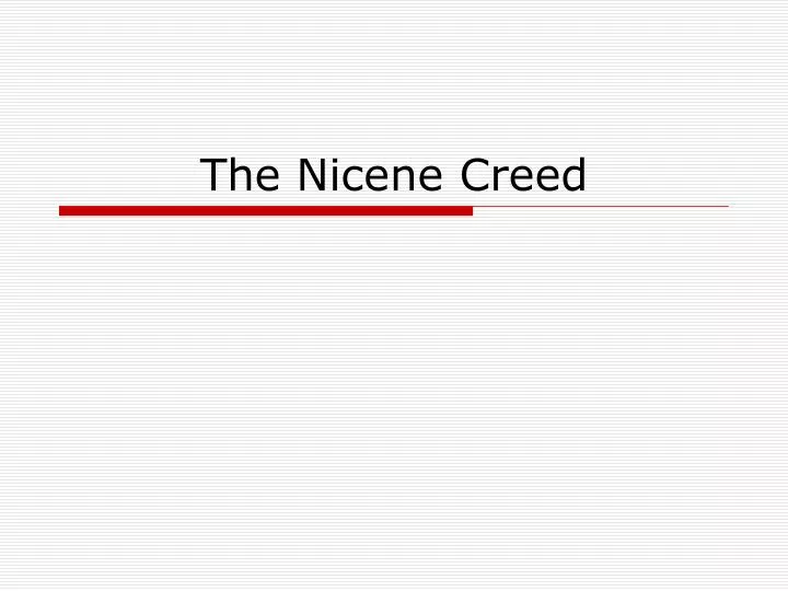the nicene creed