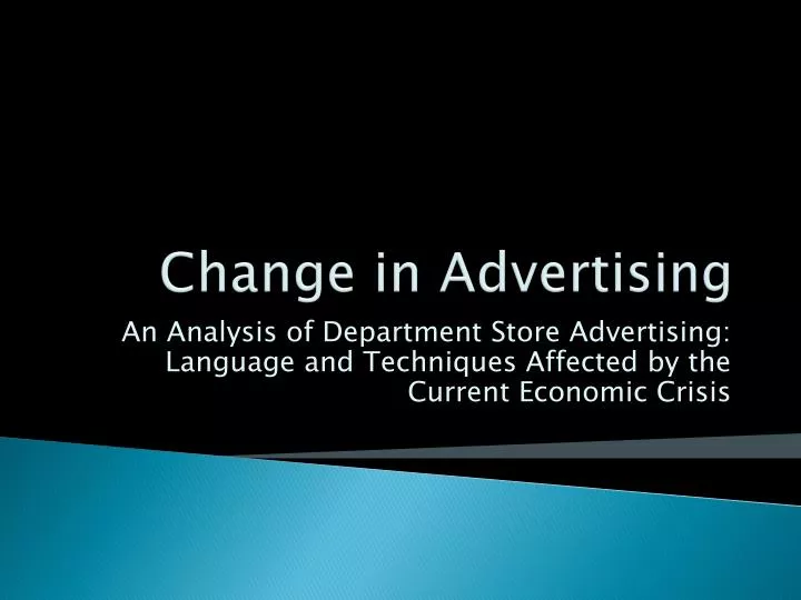 change in advertising