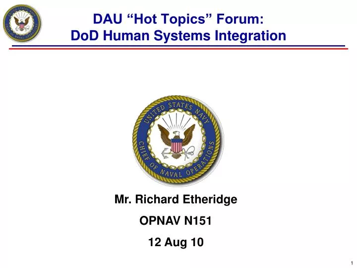 dau hot topics forum dod human systems integration