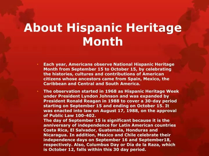 about hispanic heritage month