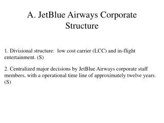 A. JetBlue Airways Corporate Structure