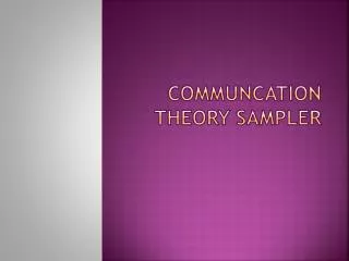 Communcation Theory sampler