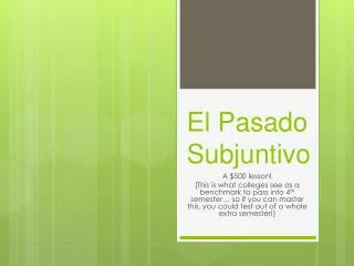 el pasado subjuntivo