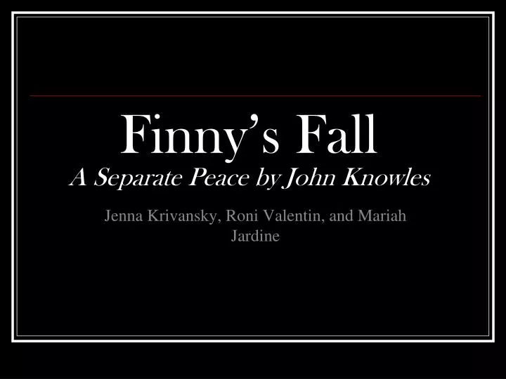 finny s fall a separate peace by john knowles