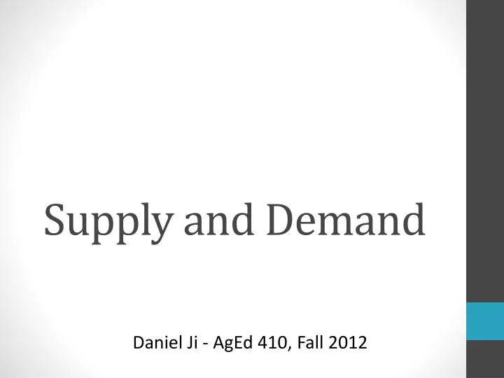 supply and demand