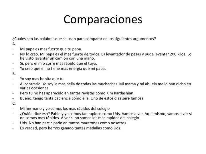 comparaciones