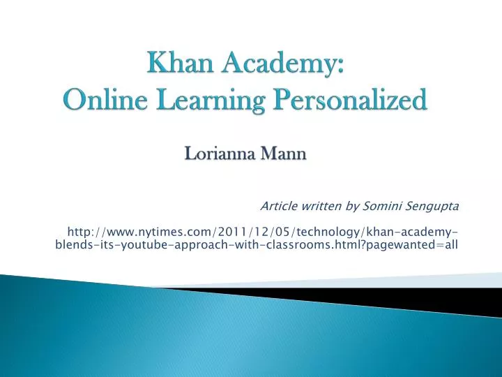 khan academy online learning personalized lorianna mann