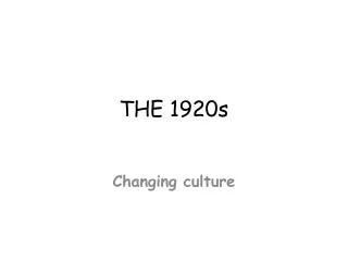 the 1920s