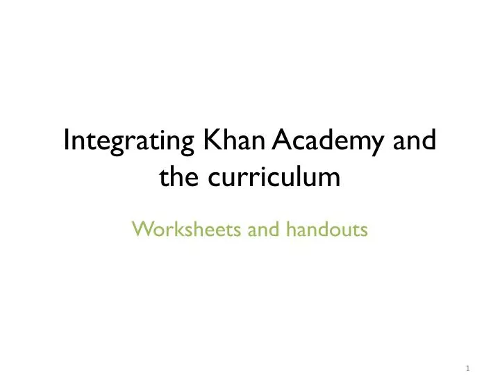 integrating khan academy and the curriculum