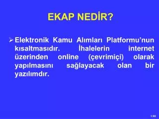 EKAP NEDİR?