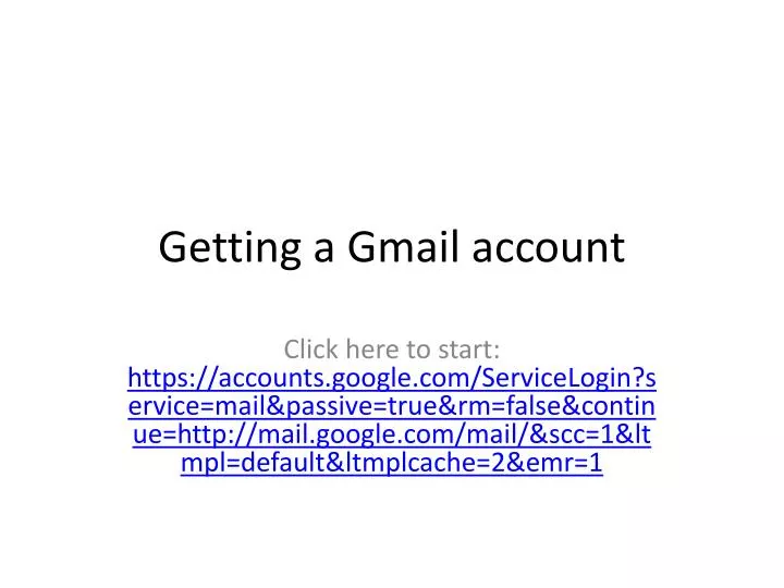 getting a gmail account