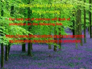 Introduction to Animation Programming