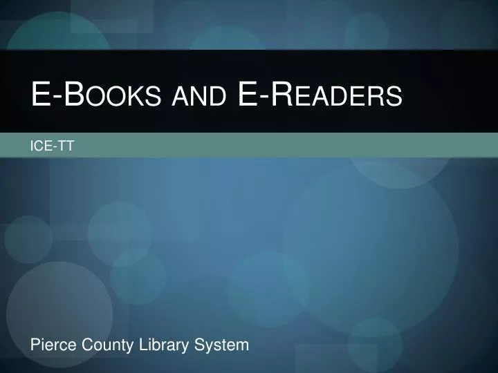 e books and e readers