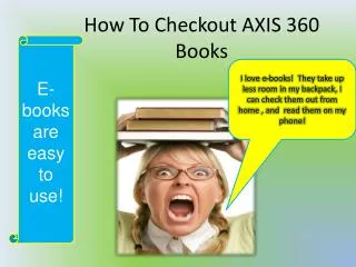 How To Checkout AXIS 360 Books