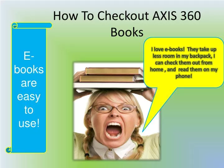 how to checkout axis 360 books